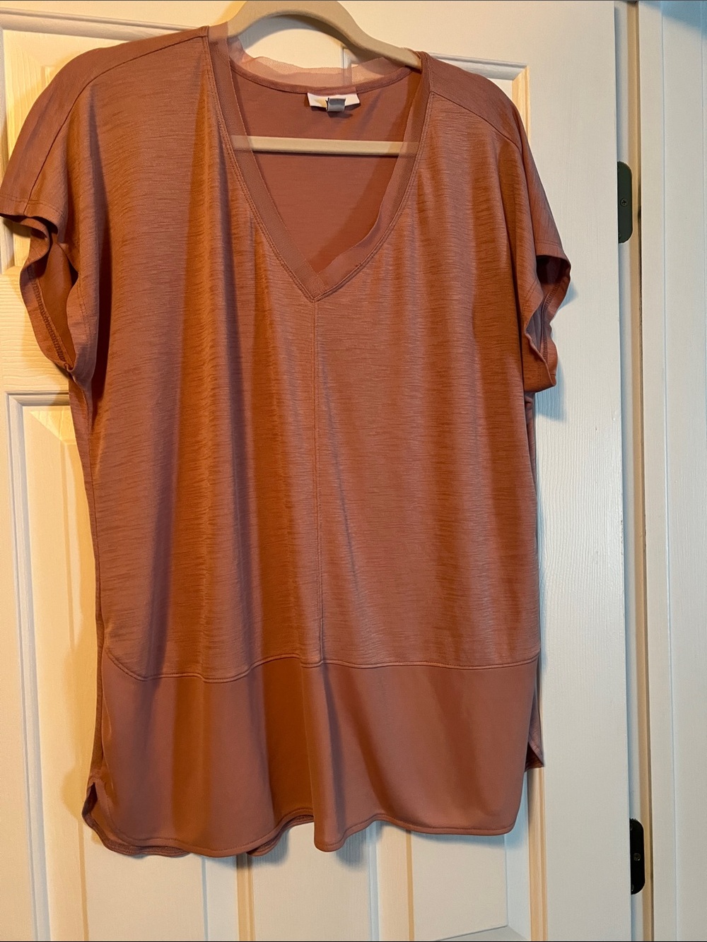 Bar III Dusty Rose V-Neck Short Sleeve Tee